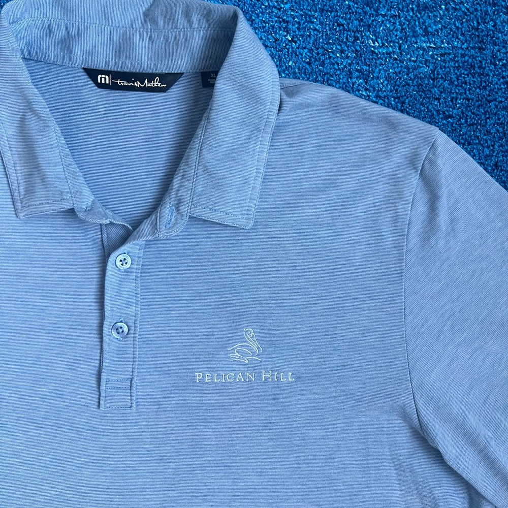 Travis Mathew Pelican Hill Golf Polo Shirt Light Blue Size XL - Picture 2 of 3